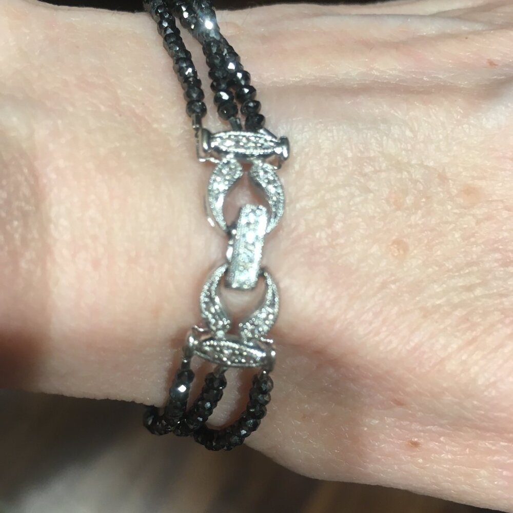 Triple Strand Black Diamond Bracelet